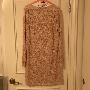 Bebe blush lace long sleeve dress XL